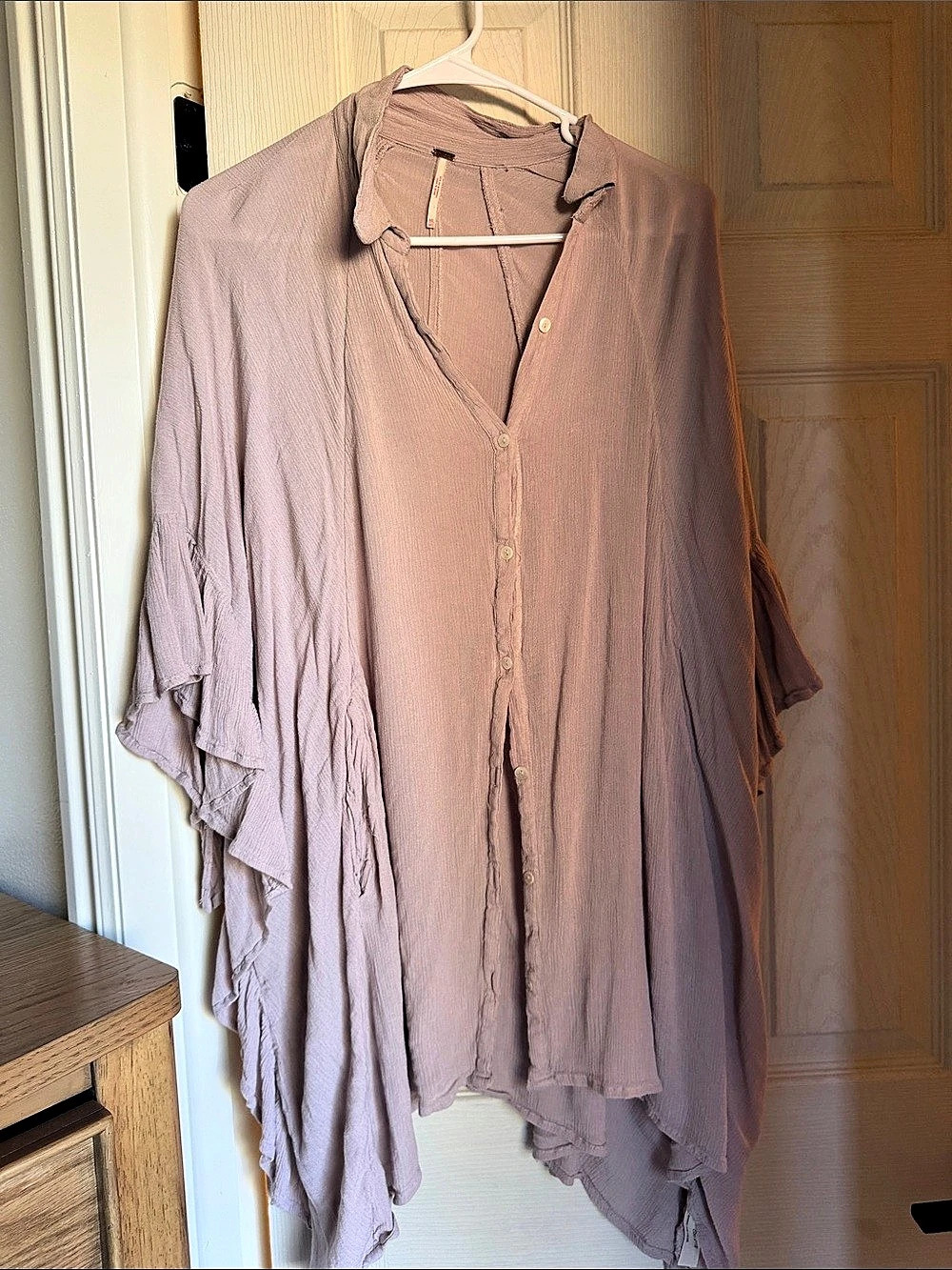 Free People Ruffle Sleeve Tunic in lavender Size Medium